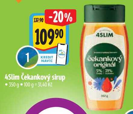 4Slim Čekankový sirup, 350 g