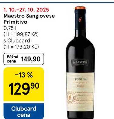 Maestro Sangiovese Primitivo, 0.75 l
