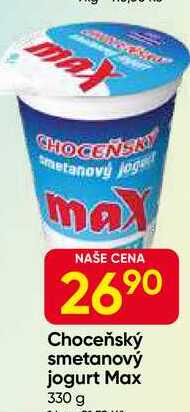Choceňský smetanový jogurt Max 330 g 