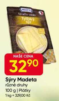 Sýr Madeta různé druhy 100 g