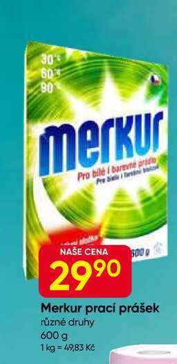 Merkur prací prášek různé druhy 600 g 