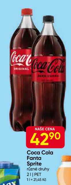 Coca-Cola 2l, vybrané druhy 2l