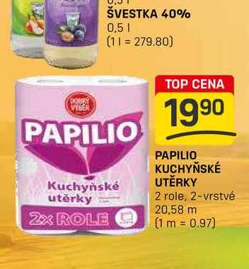 PAPILIO KUCHYŇSKÉ UTĚRKY 2 role, 2-vrstvé