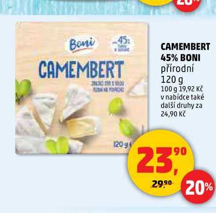 CAMEMBERT 45% BONI, 120 g