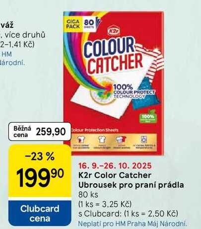 K2r Color Catcher Ubrousek pro praní prádla, 80 ks  