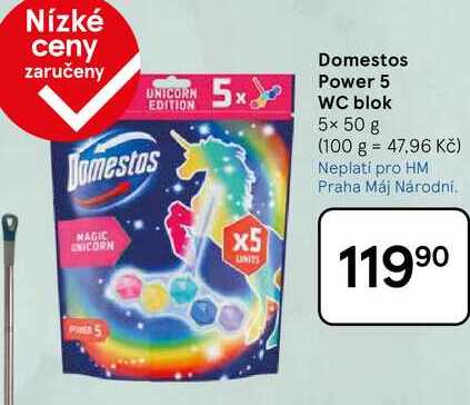 Domestos Power 5 WC blok, 5x 50 g 