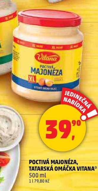 POCTIVÁ MAJONÉZA VITANA, 500 ml