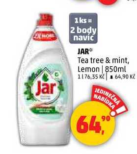 JAR Tea tree & mint, Lemon, 850 ml 