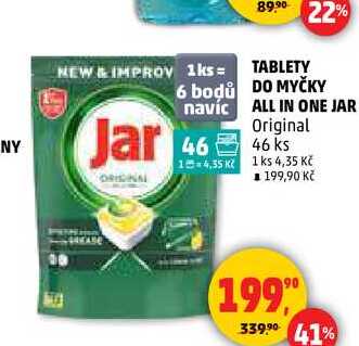 TABLETY DO MYČKY ALL IN ONE JAR Original, 46 ks 