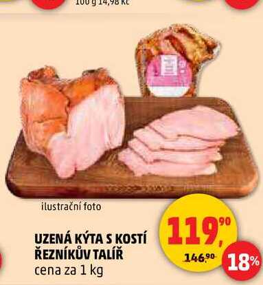 UZENÁ KÝTA S KOSTÍ ŘEZNÍKŮV TALÍŘ, 1 kg 