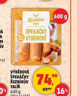 VÝBĚROVÉ ŠPEKÁČKY ŘEZNÍKŮV TALÍŘ, 600 g 