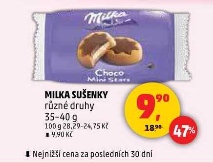 MILKA SUŠENKY, 35-40 g 