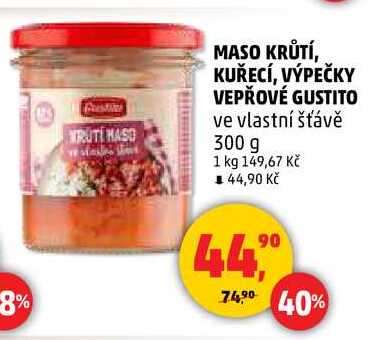 MASO KRŮTÍ, KUŘECÍ, VÝPEČKY VEPŘOVÉ GUSTITO, 300 g 