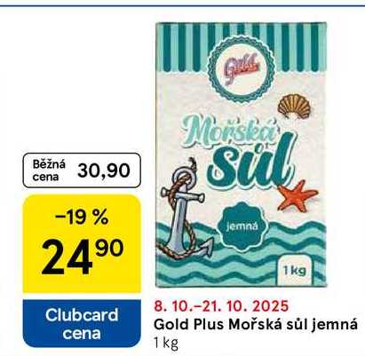 Gold Plus Mořská sůl jemná, 1 kg 