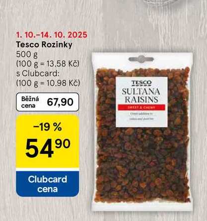 Tesco Rozinky, 500 g  