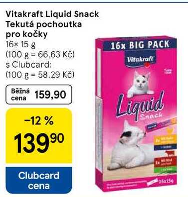 Vitakraft Liquid Snack Tekutá pochoutka pro kočky, 16x 15 g 