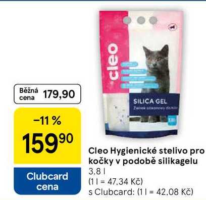 Cleo Hygienické stelivo pro kočky v podobě silikagelu, 3.8 l
