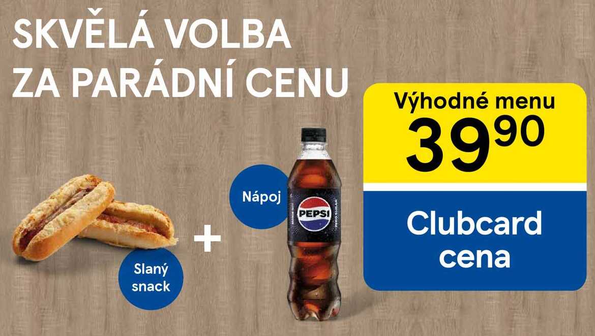 Výhodné menu slaný snack plus nápoj