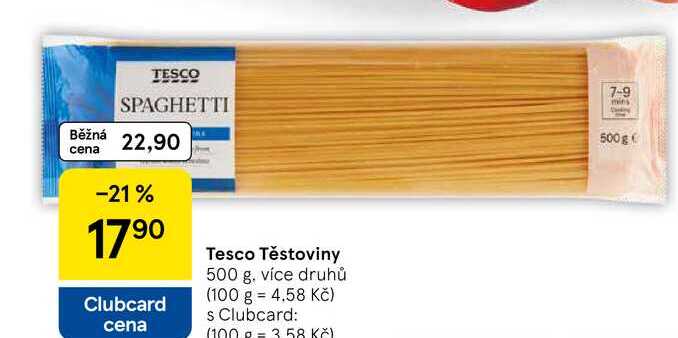 Tesco Těstoviny, 500 g, více druhů 
