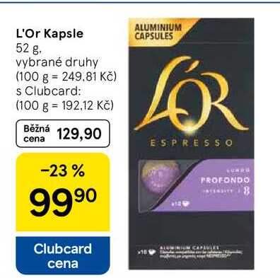 L'Or Kapsle, 52 g. vybrané druhy  