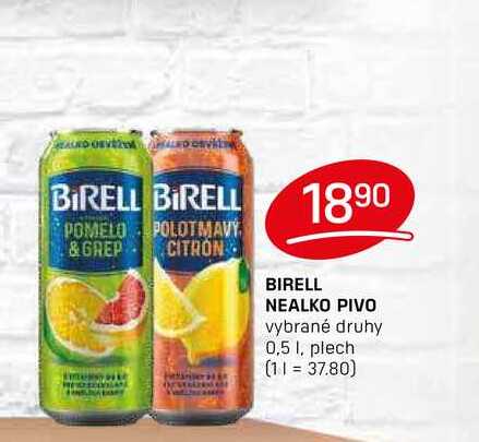 BIRELL NEALKO PIVO vybrané druhy 0,5 1, plech 