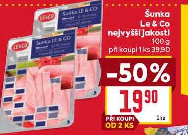 Šunka Le & Co nejvyšší jakosti 100 g 