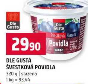 DLE GUSTA ŠVESTKOVÁ POVIDLA 320 g
