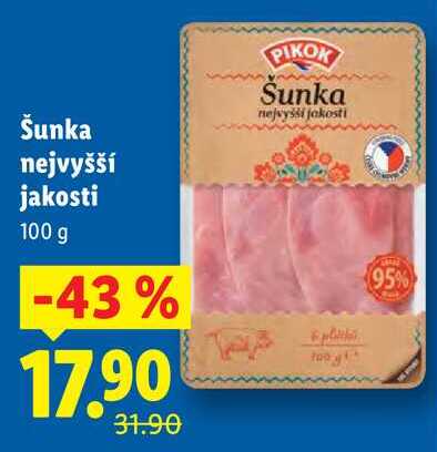 Šunka nejvyšší jakosti, 100 g