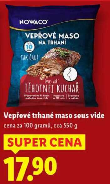 Vepřové trhané maso sous vide, cena za 100 g