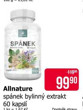 Allnature spánek bylinný extrakt 60 kapslí 