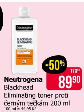 Neutrogena Blackhead Eliminating toner proti černým tečkám 200 ml