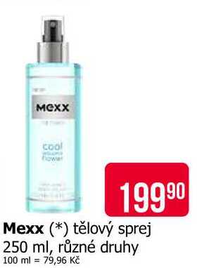 Mexx tělový sprej 250 ml, různé druhy 