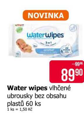 Water wipes vlhčené ubrousky bez obsahu plastů 60 ks 