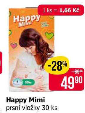 Happy Mimi prsní vložky 30 ks 