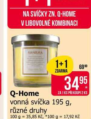 Q-Home vonná svíčka 195 g, různé druhy