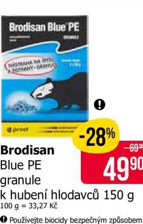 Brodisan Blue PE granule k hubení hlodavců 150 g 