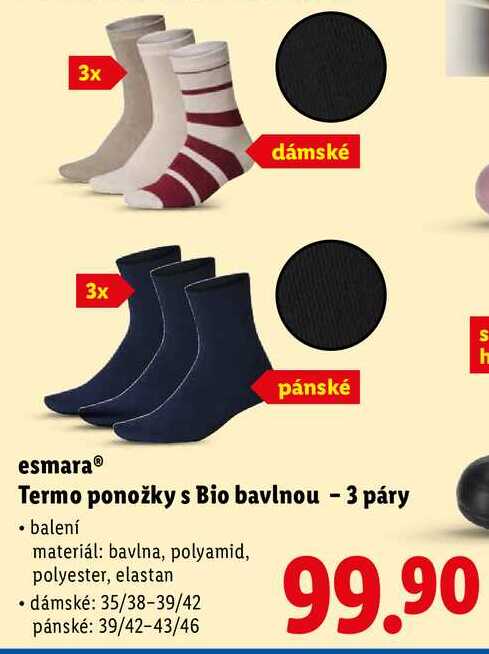 esmara Termo ponožky s Bio bavlnou - 3 páry 