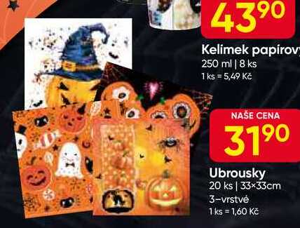 Ubrousky 20 ks 33x33cm 3-vrstvé 