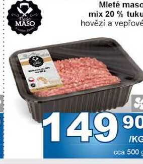Mleté masc mix 20% tuku hovězí a vepřové 1kg