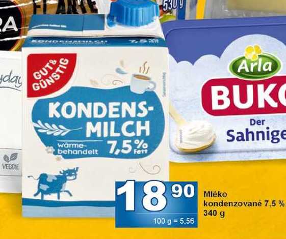 Mléko kondenzované 7,5% 340g