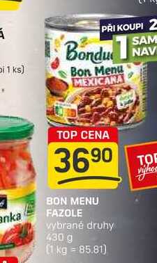 BON MENU FAZOLE vybrané druhy 430 g