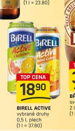 BIRELL ACTIVE vybrané druhy 0,5l, plech