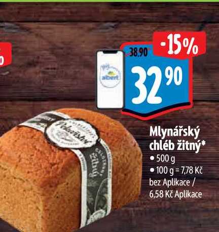   Mlynářský chléb žitný 500 g 