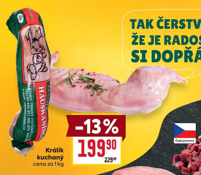 Králík kuchaný cena za 1 kg 