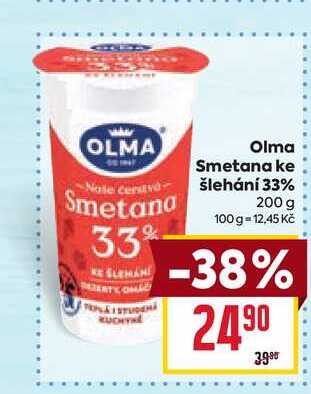 Olma Smetana ke šlehání 33% 200 g  v akci