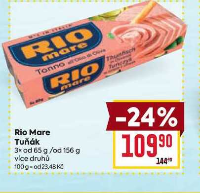 Rio Mare Tuňák 3x od 65 g/od 156 g