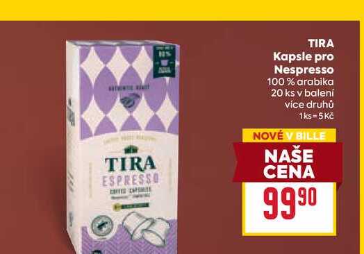 TIRA Kapsle pro Nespresso 20ks v balení