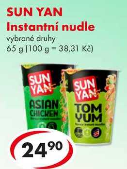 SUN YAN Instantní nudle, 65 g 