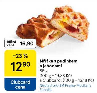 Mřížka s pudinkem a jahodami, 85 g 