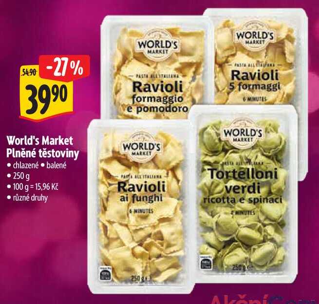 World's Market Plněné těstoviny, 250 g